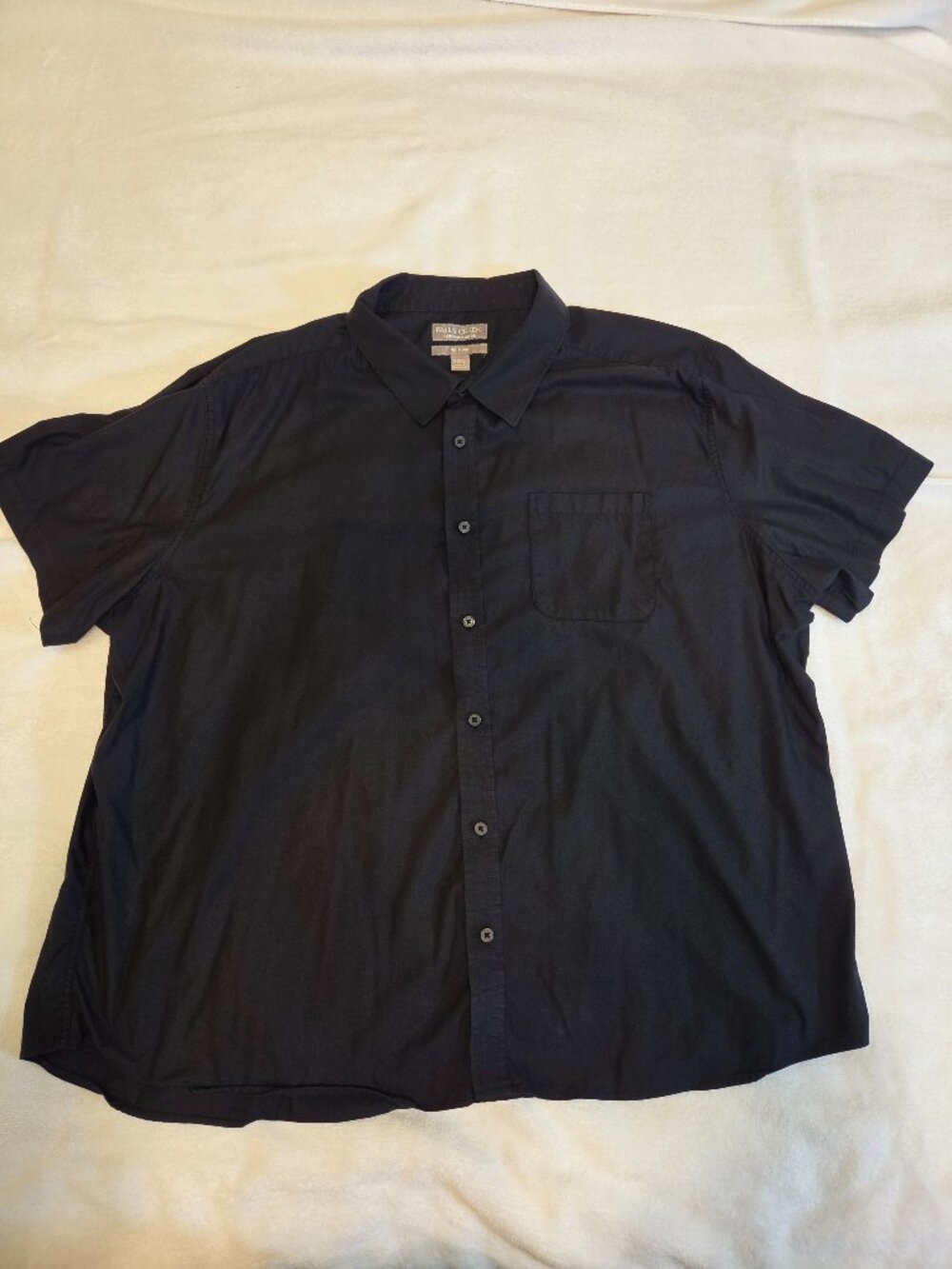 Falls Creek Performance No-Tuck Men's 3XL Big & Tall Black Short Sleeve Shirt